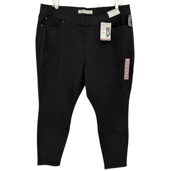 Signature Levis Strauss Women Totally Shaping Pull-On Skinny Black Pants 24S NWT - Picture 1 of 12